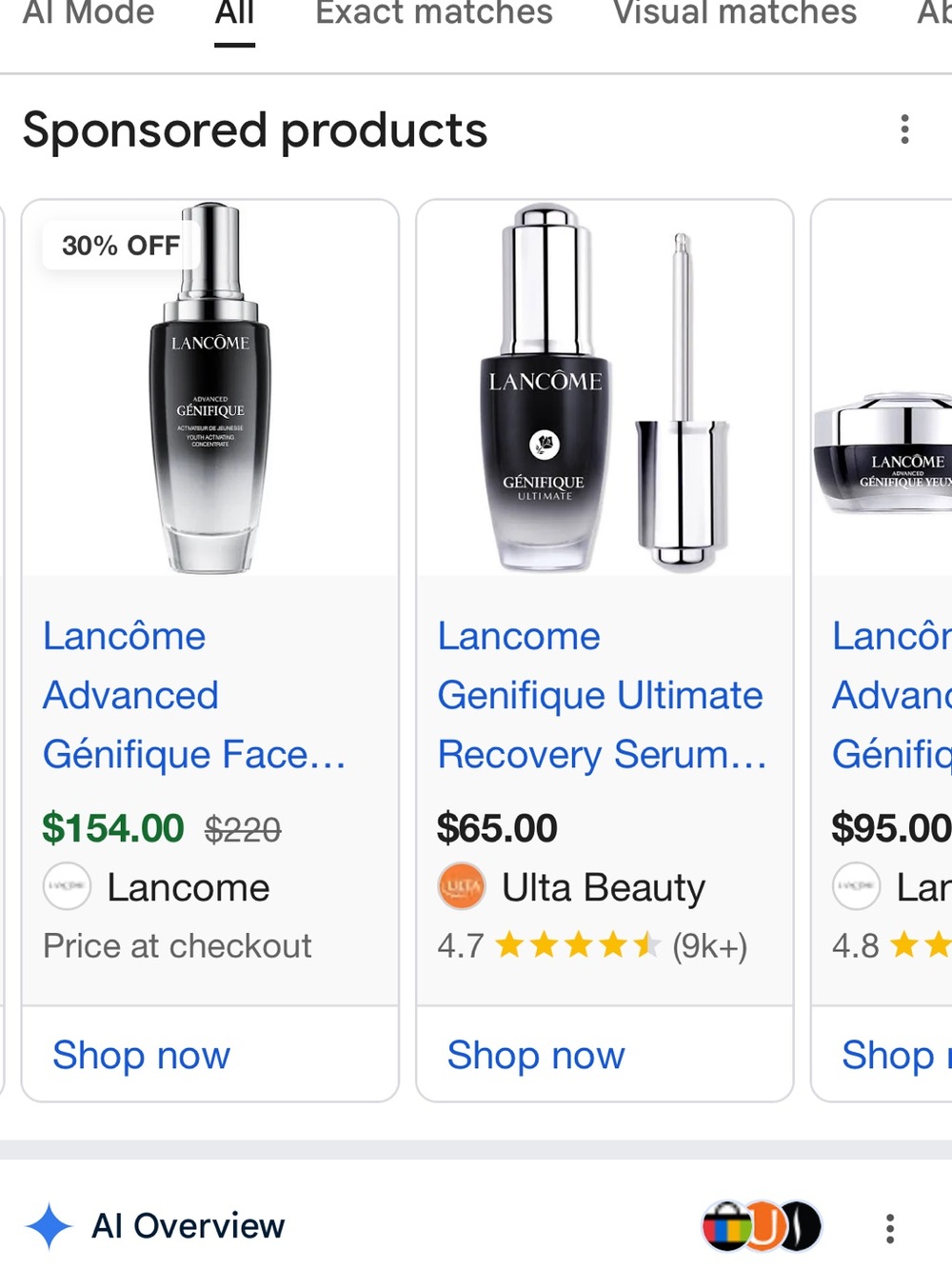 Lancôme Génifique Serum in Black and Silver Gradient Bottle